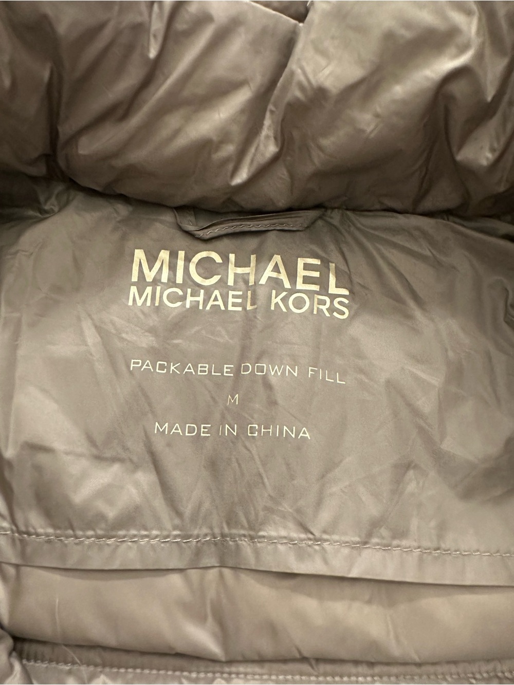Michael Kors Taupe Quilted Lightweight Puffer Jacket - Picture 6 of 9